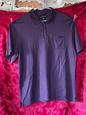 Hathaway Purple Short Sleeve Polo Shirt Chest Pocket Size XL